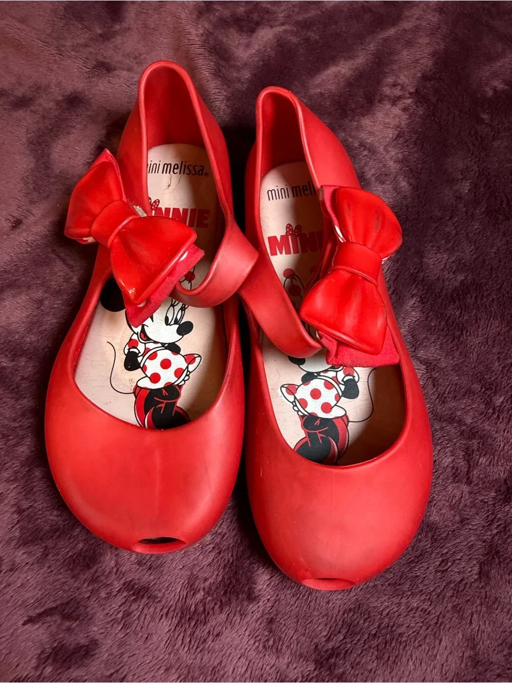 Mini Melissa Red Minnie Bow Mary Jane Flats